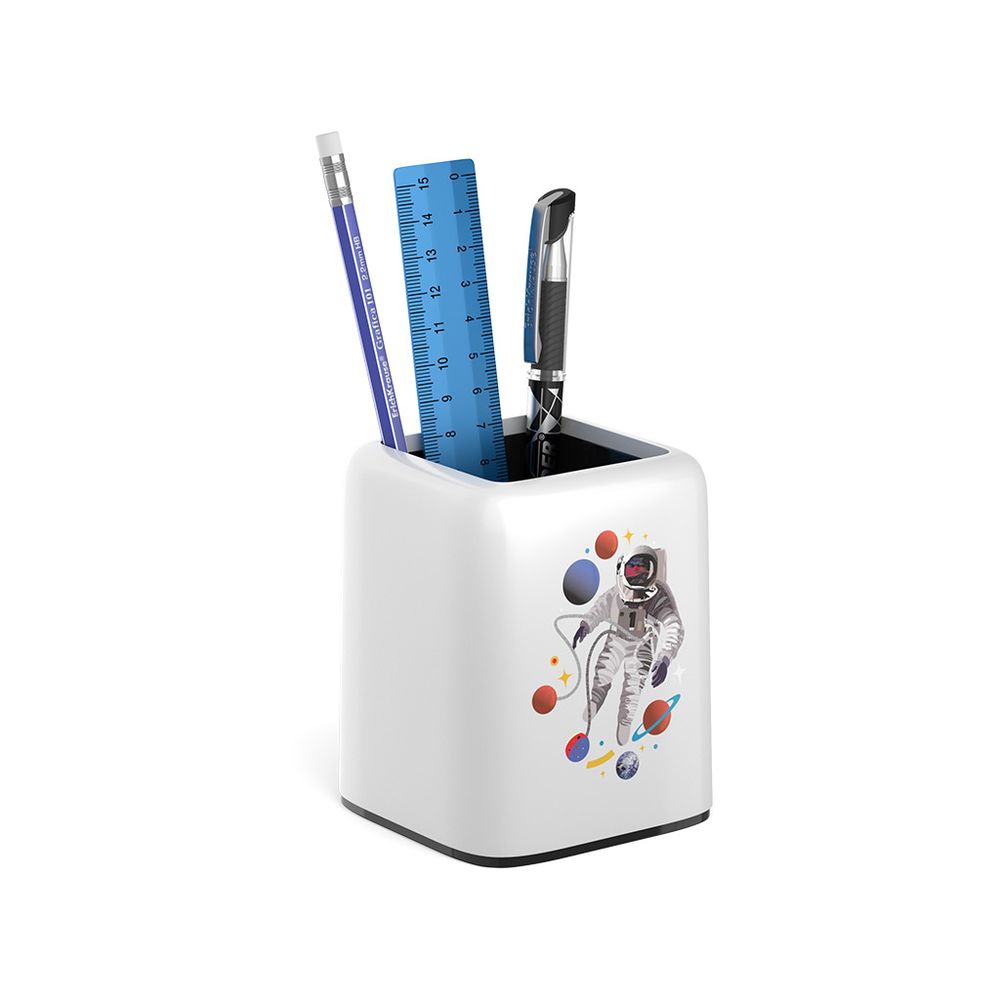 Набор настольный пластиковый ErichKrause Forte, Cosmonaut, белый с черной вставкой