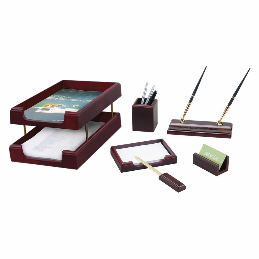 Набор подарочный настольный BESTAR "Apollon" из дерева, 6 предметов, цвет "красное дерево"