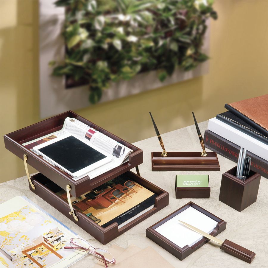 Набор подарочный настольный BESTAR "Apollon" из дерева, 6 предметов, цвет "орех"