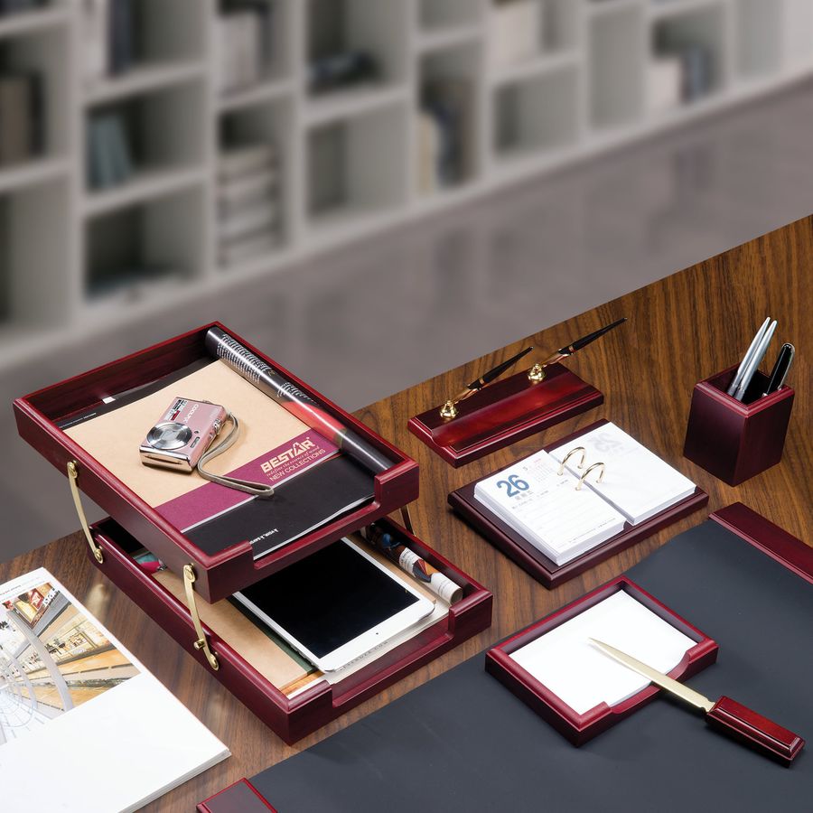 Набор подарочный настольный BESTAR "Ares" из дерева, 7 предметов, цвет "красное дерево"