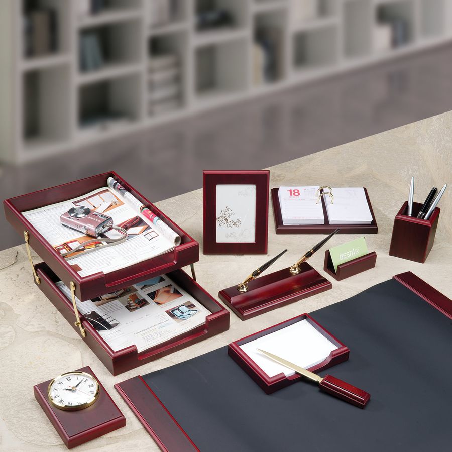 Набор подарочный настольный BESTAR "Artemis" из дерева, 10 предметов, цвет "красное дерево"