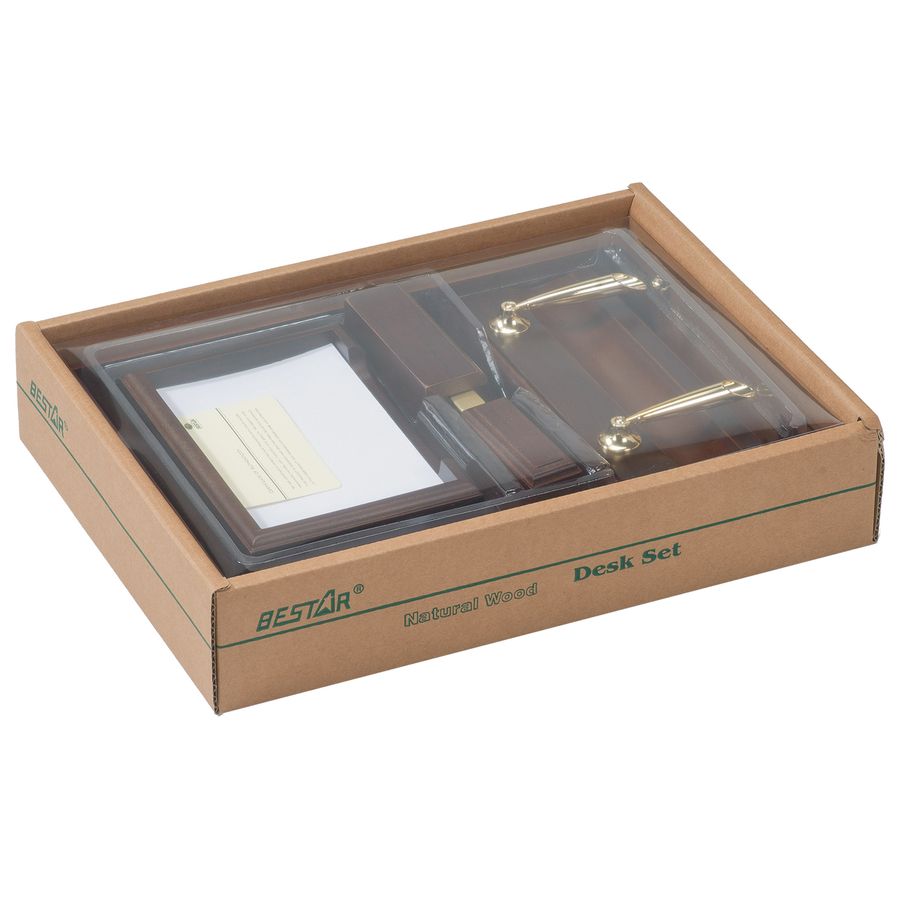 Набор подарочный настольный BESTAR "Neptun" из дерева, 5 предметов, цвет "красное дерево"