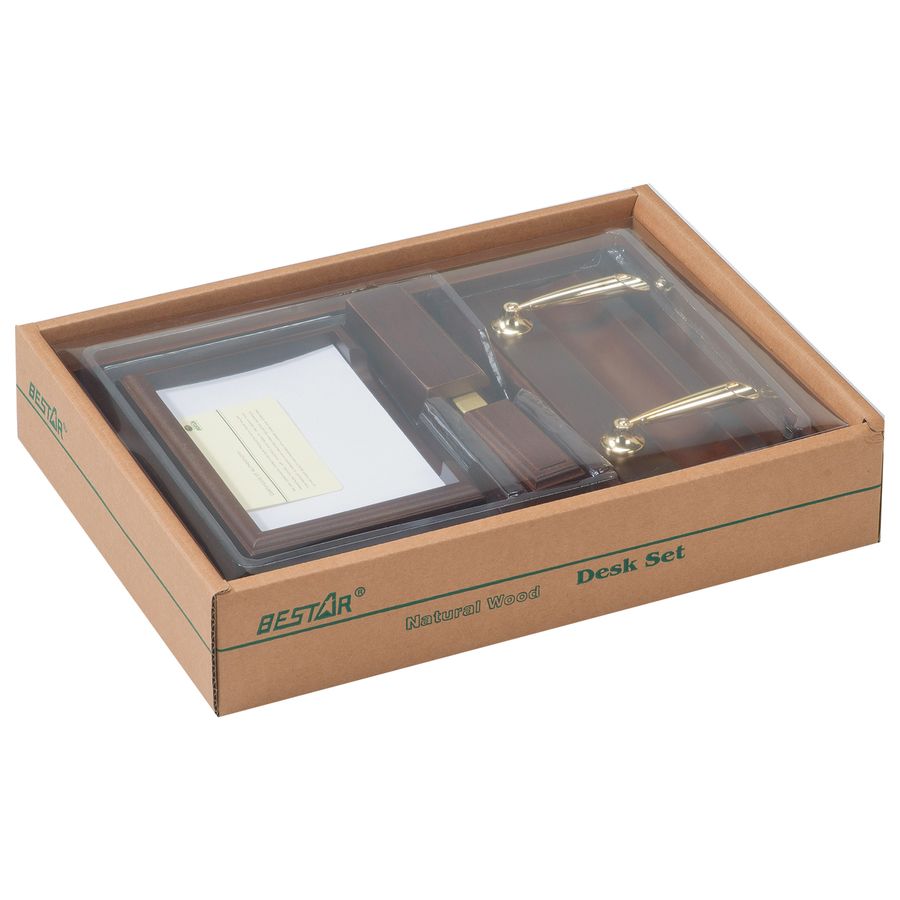 Набор подарочный настольный BESTAR "Neptun" из дерева, 5 предметов, цвет "орех"