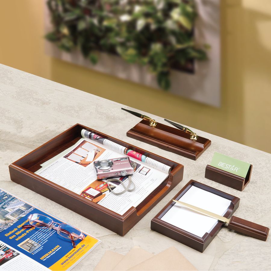 Набор подарочный настольный BESTAR "Neptun" из дерева, 5 предметов, цвет "орех"