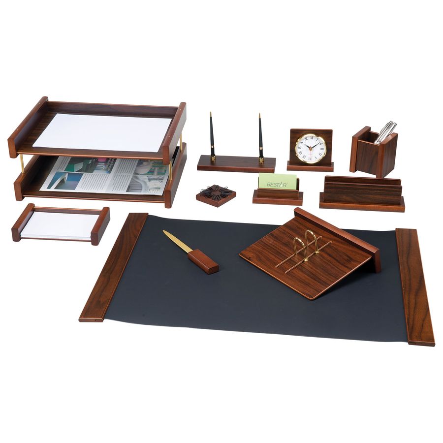 Набор подарочный настольный BESTAR "Platon" из дерева, 11 предметов, цвет "орех"