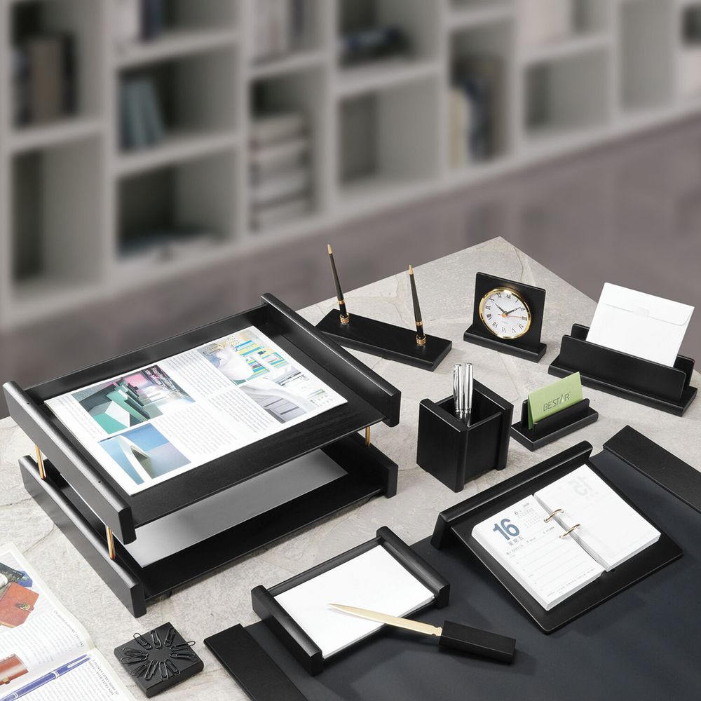 Набор подарочный настольный BESTAR "Platon" из дерева, 11 предметов, цвет "черное дерево"