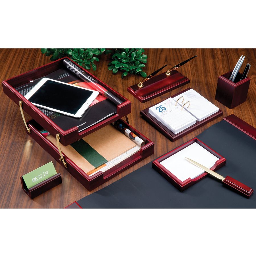 Набор подарочный настольный BESTAR "Titan" из дерева, 8 предметов, цвет "красное дерево"