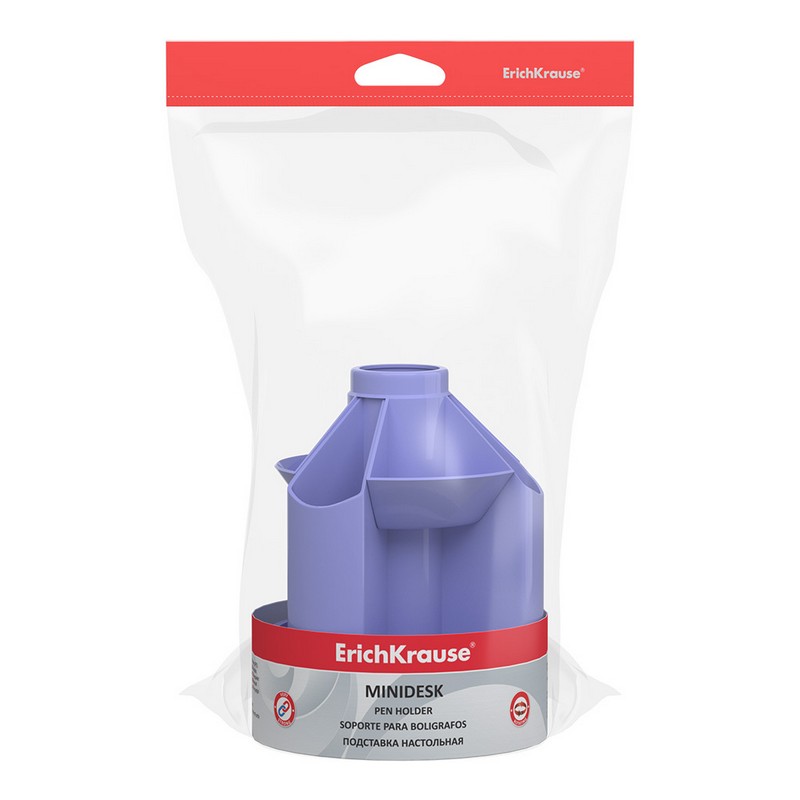 Подставка настольная пластиковая вращающаяся ErichKrause Mini Desk, Pastel, фиолетовый