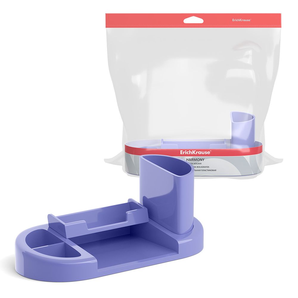 Подставка настольная пластиковая ErichKrause Harmony, Pastel, фиолетовый