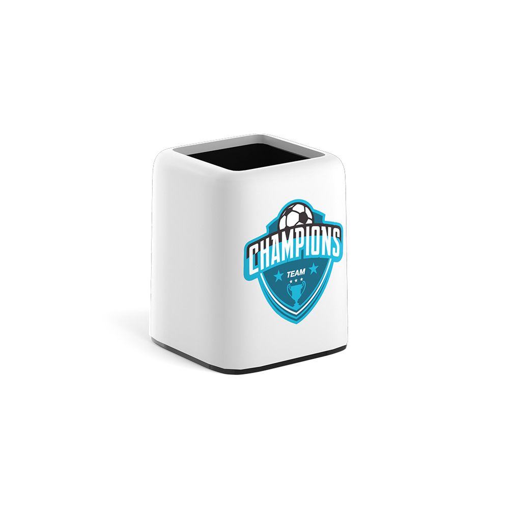 Подставка настольная пластиковая ErichKrause Forte, Champions, белая с черной вставкой