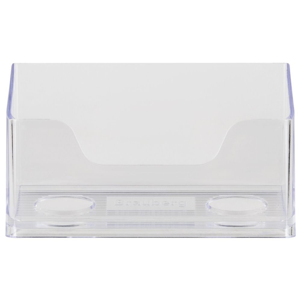 Подставка для визиток настольная BRAUBERG "CONTRACT", на 50 визиток, 100х40х65 мм, прозрачная