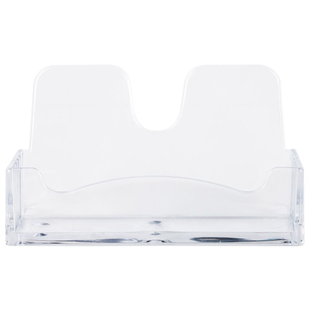 Подставка для визиток настольная BRAUBERG CLASSIC 40х100х55 мм, на 50 визиток, прозрачная, 2381