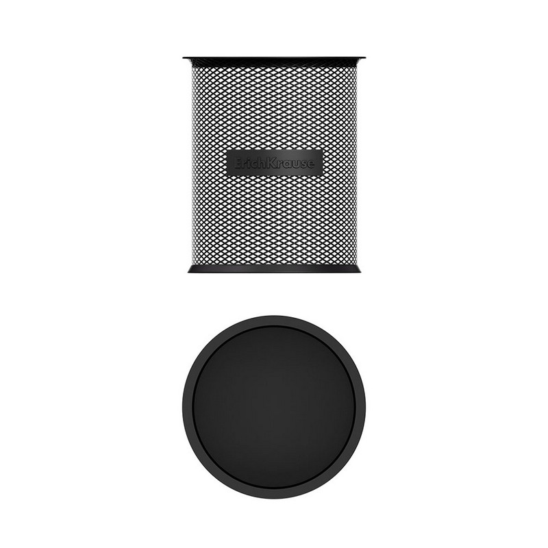 Подставка для пишущих принадлежностей Erich Krause круглая, черная