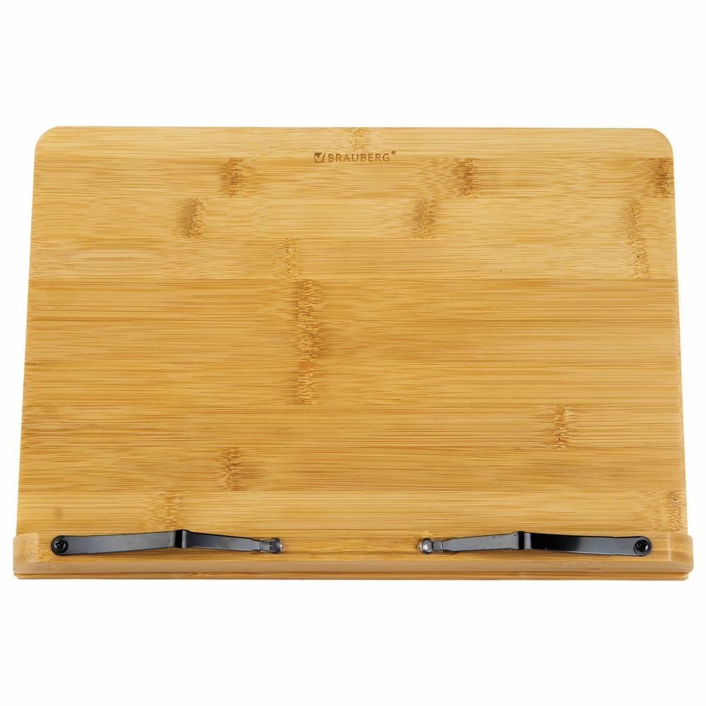 Подставка для книг и планшетов большая бамбуковая BRAUBERG, 34х24 см, регулируемый наклон