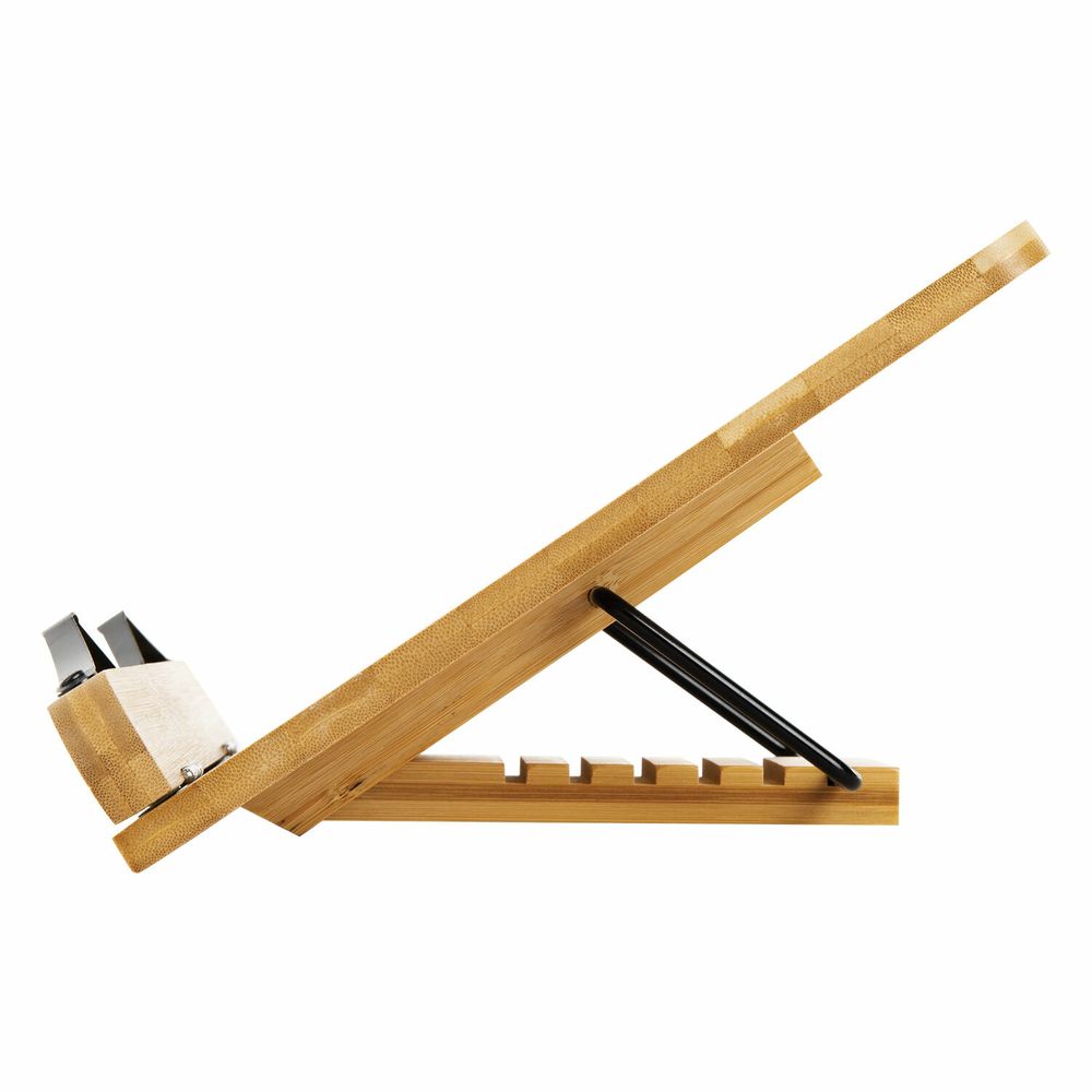 Подставка для книг и планшетов большая бамбуковая BRAUBERG, 34х24 см, регулируемый наклон