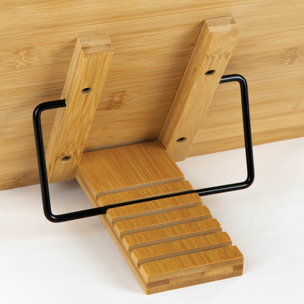 Подставка для книг и планшетов большая бамбуковая BRAUBERG, 34х24 см, регулируемый наклон