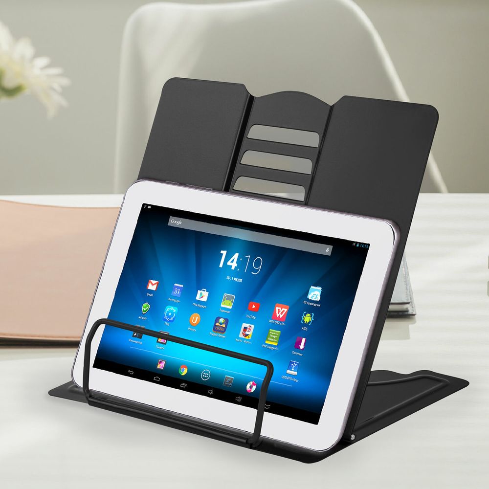 Подставка для книг и учебников BRAUBERG, Black, регулируемый наклон, металл