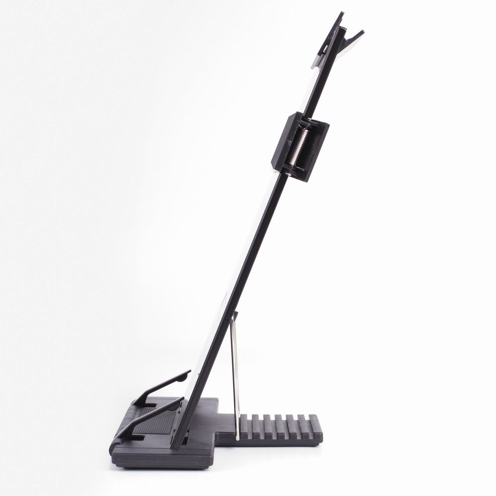 Подставка для книг и учебников BRAUBERG, большая, регулируемый наклон, металл/пластик, черная