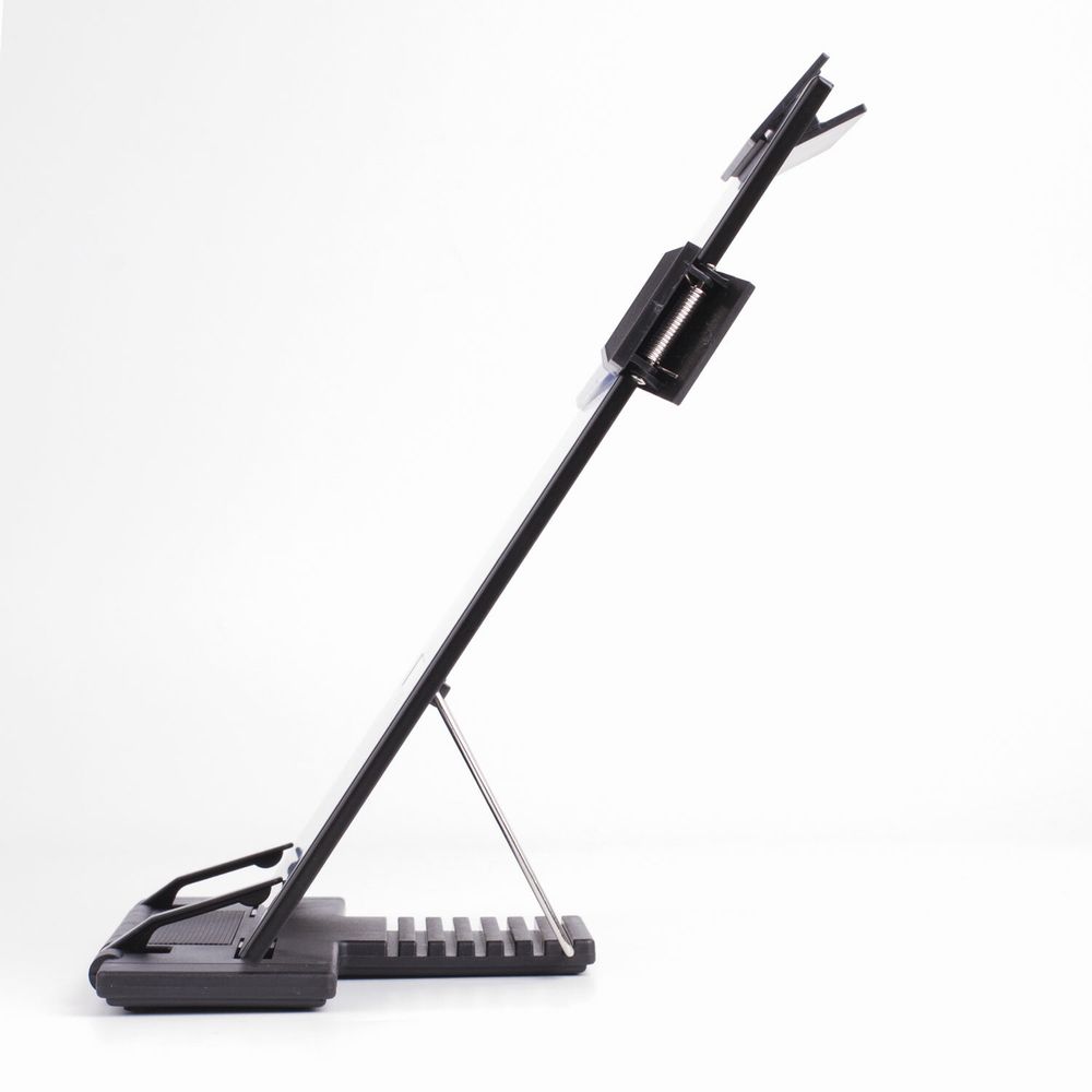 Подставка для книг и учебников BRAUBERG, большая, регулируемый наклон, металл/пластик, черная