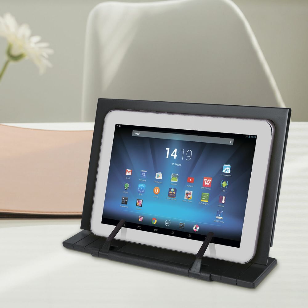 Подставка для книг и учебников BRAUBERG, регулируемый наклон, металл/пластик, черная