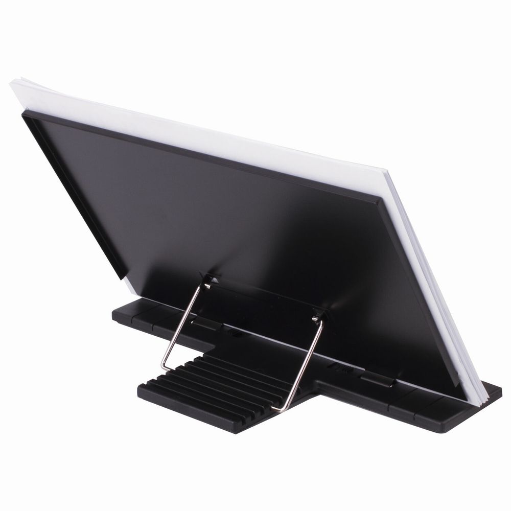 Подставка для книг и учебников BRAUBERG, регулируемый наклон, металл/пластик, черная