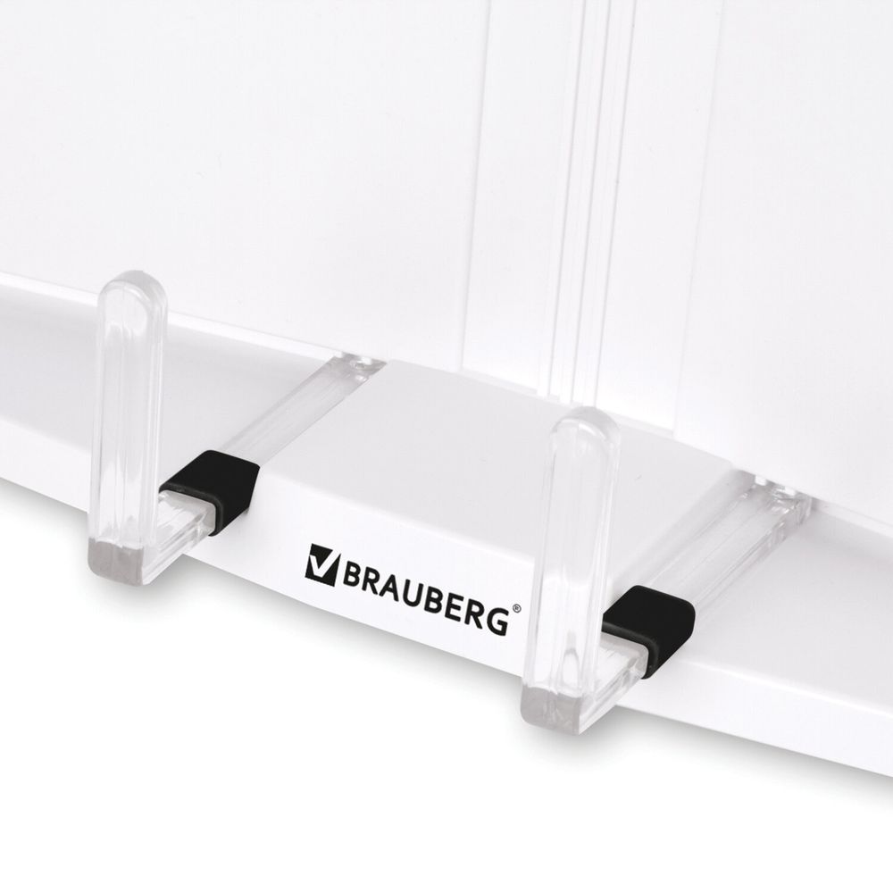 Подставка для книг и учебников BRAUBERG, регулируемый наклон, пластик, белая