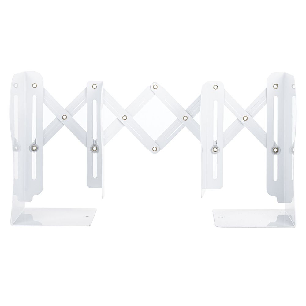 Подставка-держатель для книг и учебников BRAUBERG, раздвижная, металлическая, белая с печатью