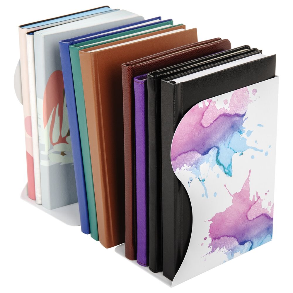 Подставка-держатель для книг и учебников BRAUBERG, раздвижная, металлическая, белая с печатью