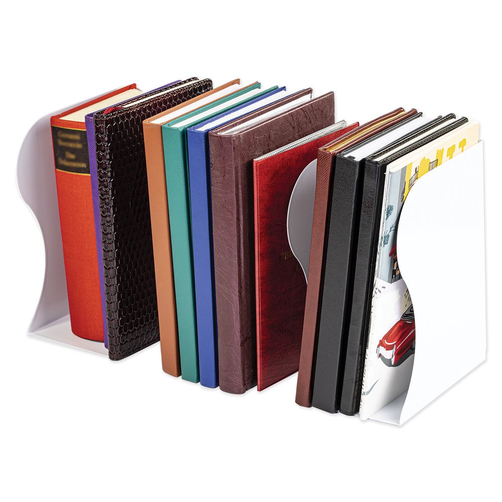 Подставка-держатель для книг и учебников BRAUBERG, раздвижная, металлическая, белая