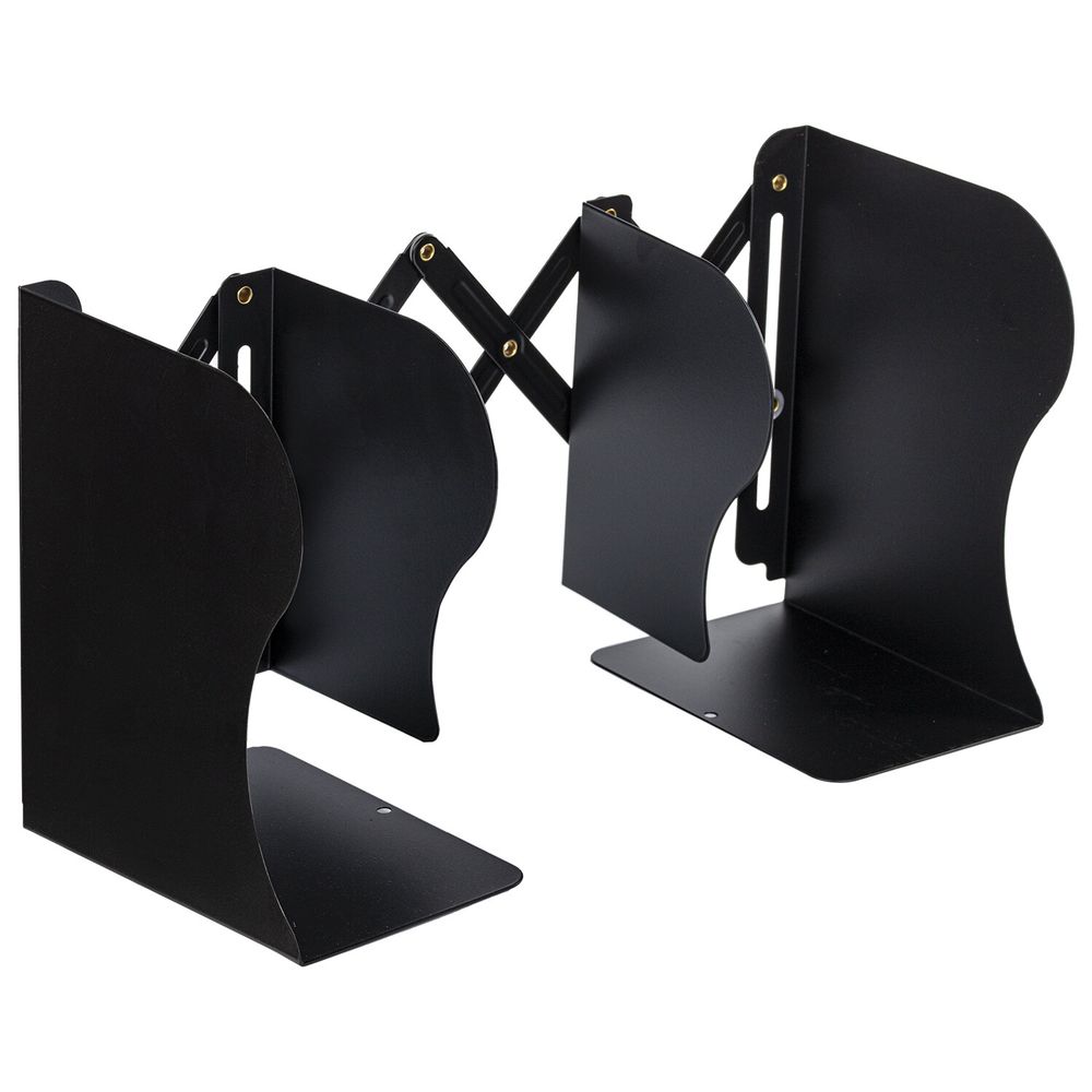 Подставка-держатель для книг и учебников BRAUBERG, раздвижная, металлическая, черная