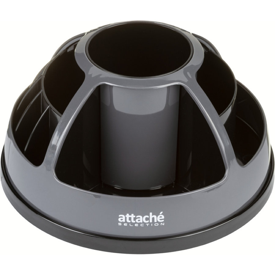 Подставка Attache для канц мелочей черный/серый 360°