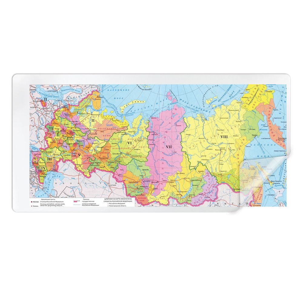 Коврик-подкладка настольный 600х1200 мм, прозрачный матовый, 1,2 мм, BRAUBERG