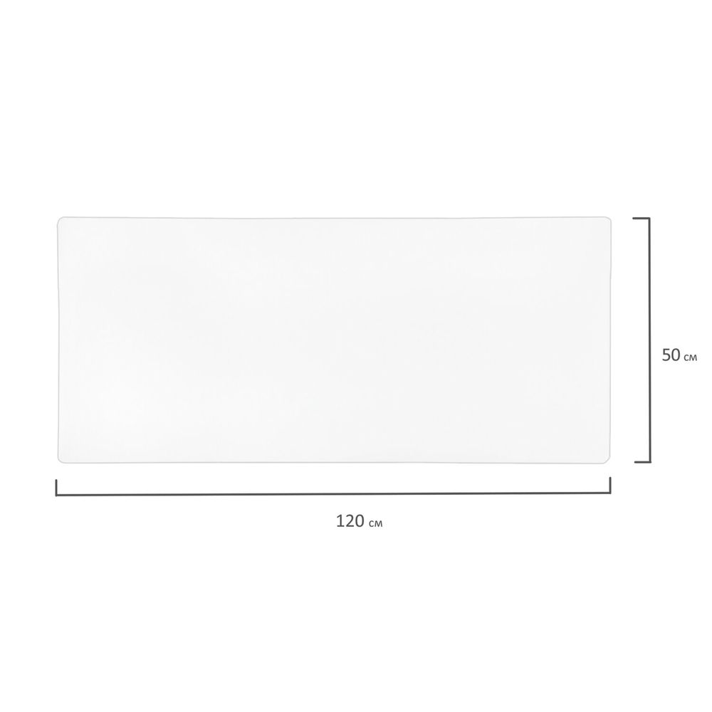 Коврик-подкладка настольный сверхпрочный 500х1200 мм, прозрачный, 1 мм, BRAUBERG