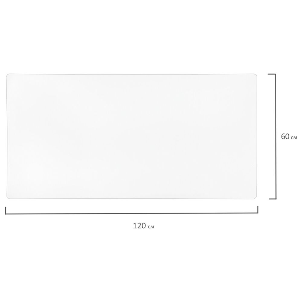 Коврик-подкладка настольный сверхпрочный 600х1200 мм, прозрачный, 0,8 мм, BRAUBERG, рулон