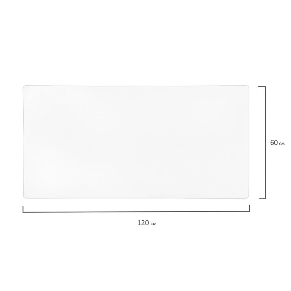 Коврик-подкладка настольный сверхпрочный 600х1200 мм, прозрачный, 1 мм, BRAUBERG