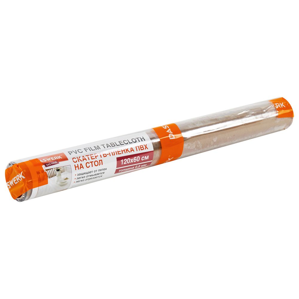 Коврик-подкладка, скатерть ПВХ прозрачная, гибкое/мягкое стекло, 120х60 см, 0,8 мм, DASWERK