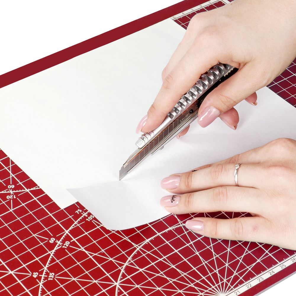 Коврик (мат) для резки ОСТРОВ СОКРОВИЩ, 5-ти слойный, А2 (600х450 мм), двусторонний, толщина 3 мм