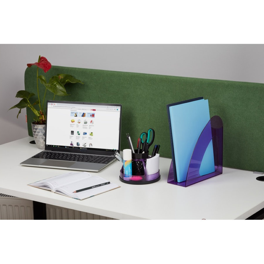 Вертикальный накопитель 90 мм Attache Bright Colours прозрачный фиолетовый