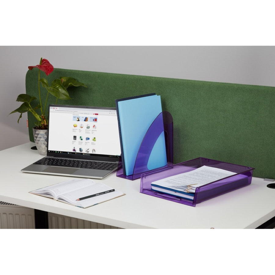 Вертикальный накопитель 90 мм Attache Bright Colours прозрачный фиолетовый