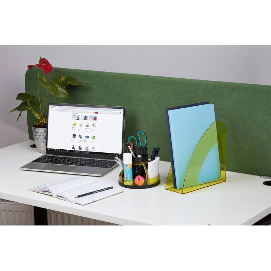Вертикальный накопитель Attache 90мм Bright Colours прозрачный желтый