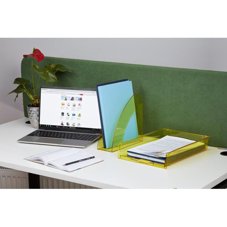 Вертикальный накопитель Attache 90мм Bright Colours прозрачный желтый