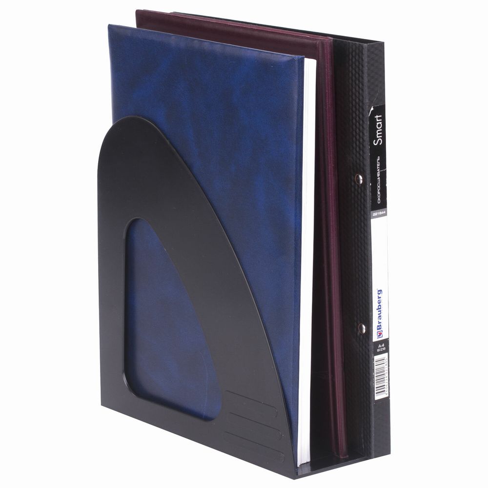 Лоток вертикальный для бумаг BRAUBERG "Delta", 240х90х240 мм, черный