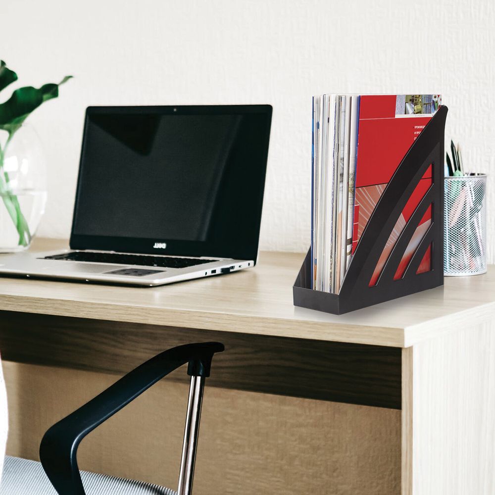 Лоток вертикальный для бумаг BRAUBERG "Office style", 245х90х285 мм, черный