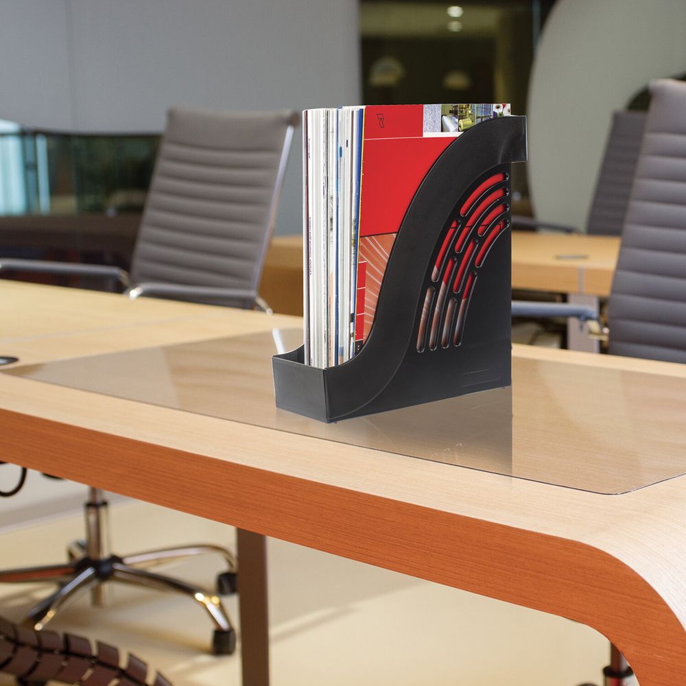 Лоток вертикальный для бумаг BRAUBERG "Office", 255х95х290 мм, черный