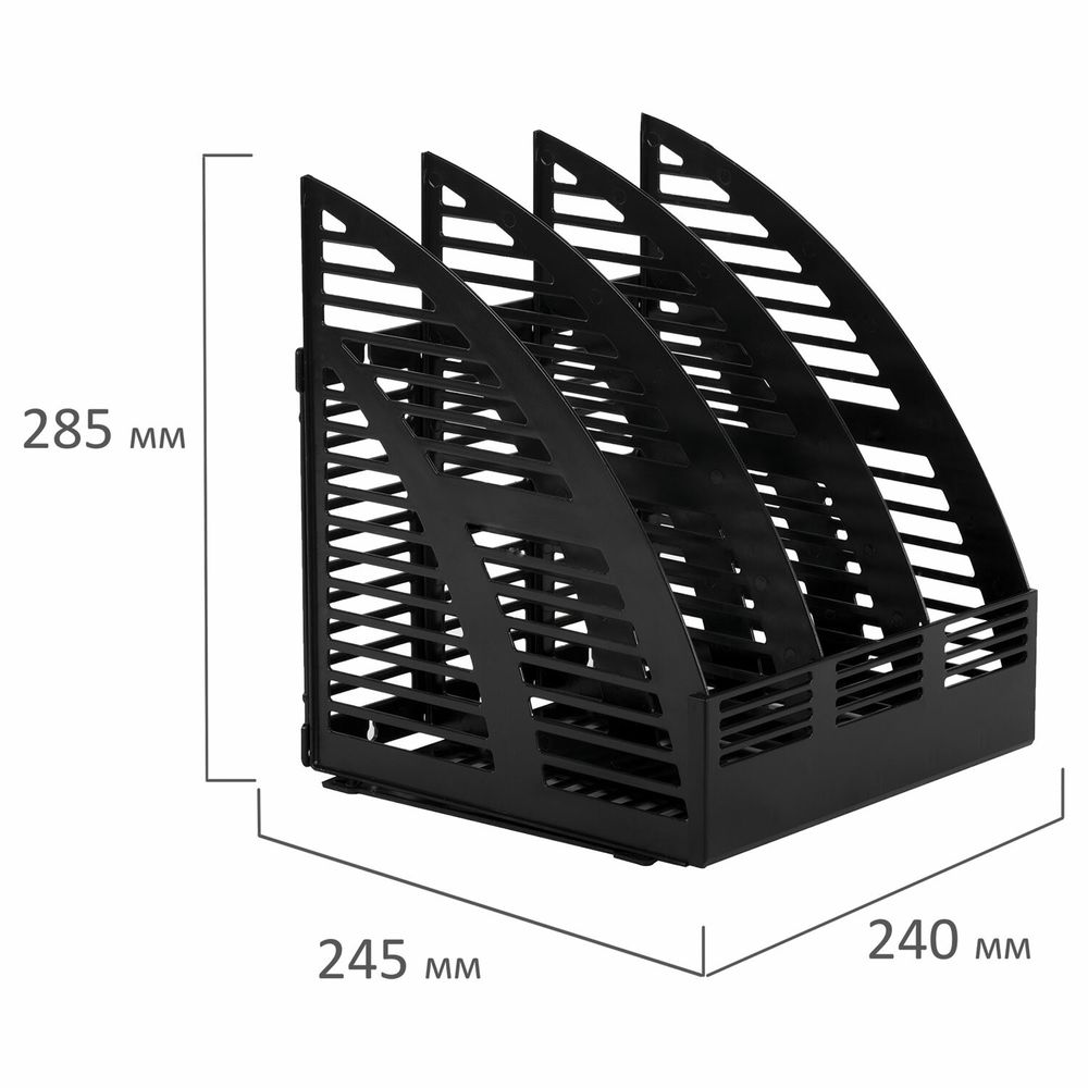 Лоток вертикальный для бумаг STAFF Basic, 245х240х285 мм, 3 отделения, сетчатый сбор