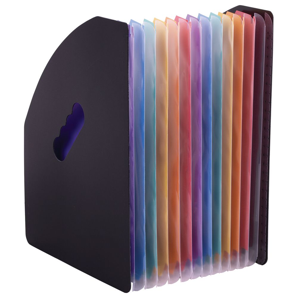 Лоток-органайзер вертикальный для бумаг и документов, 13 отделений, BRAUBERG DOCS, А4 черный