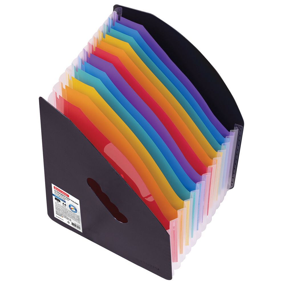 Лоток-органайзер вертикальный для бумаг и документов, 13 отделений, BRAUBERG DOCS, А4 черный