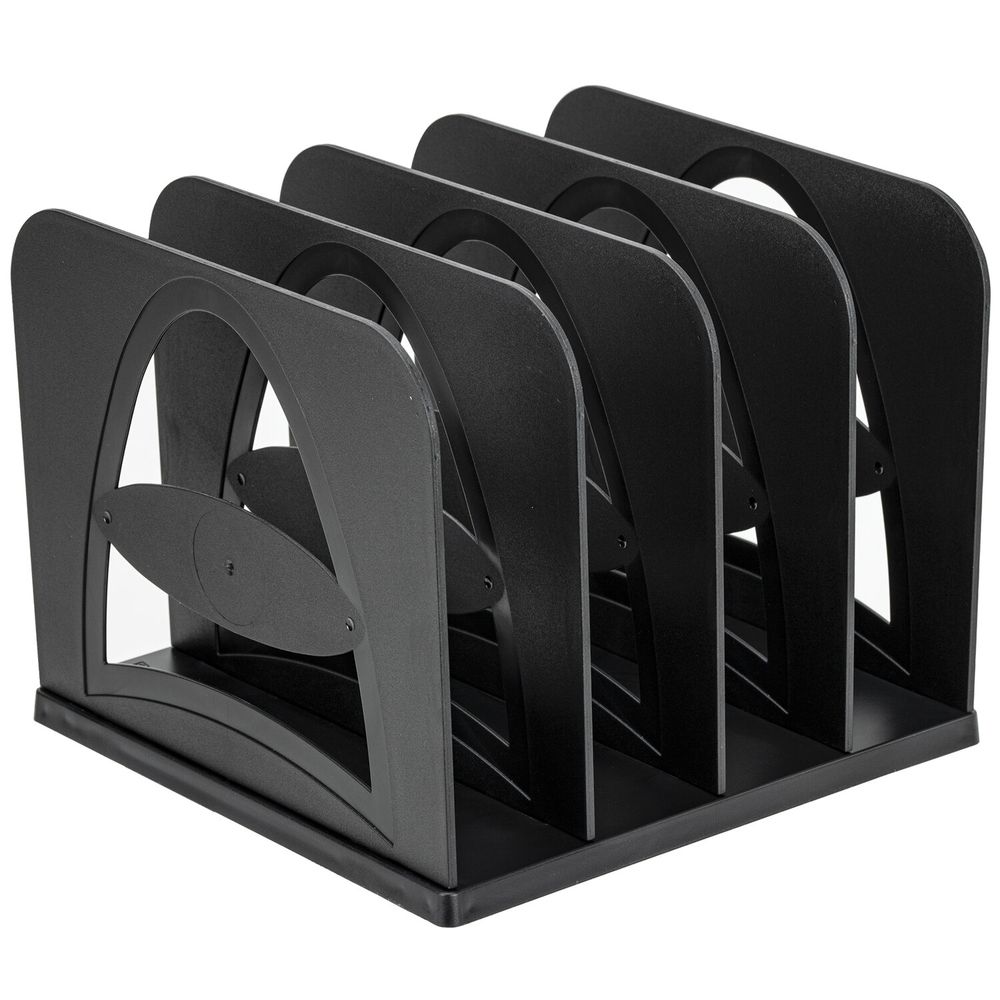 Лоток-сортер для бумаг BRAUBERG STYLE, 4 отделения, 210х210х170 мм, сборный, черный