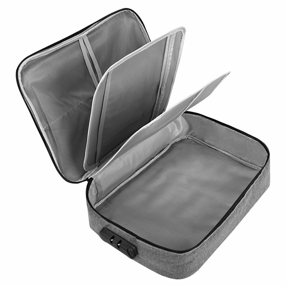 Папка-органайзер для документов с кодовым замком СЕРЫЙ ВОДОНЕПРОНИЦАЕМЫЙ А4, BRAUBERG DOCS