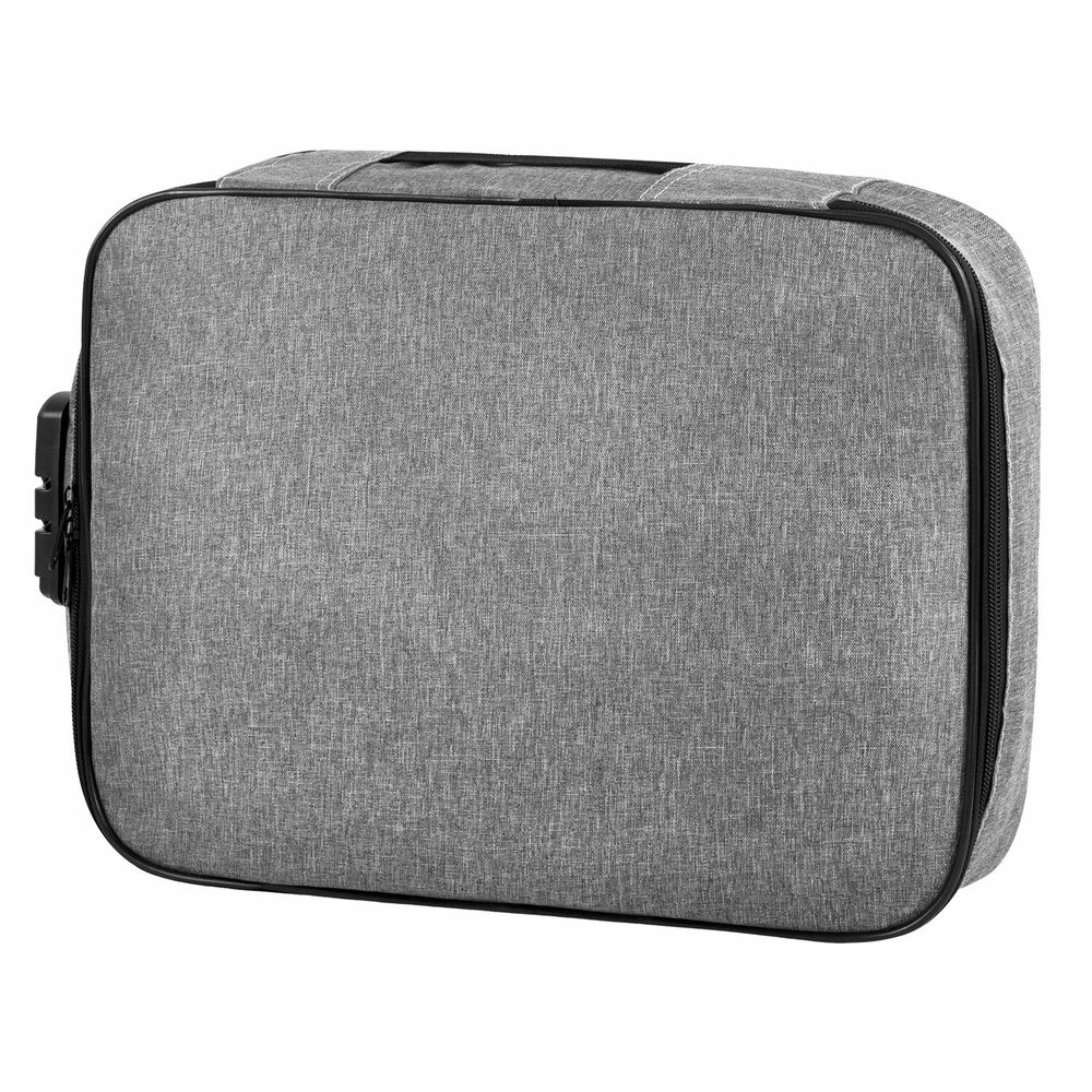 Папка-органайзер для документов с кодовым замком СЕРЫЙ ВОДОНЕПРОНИЦАЕМЫЙ А4, BRAUBERG DOCS